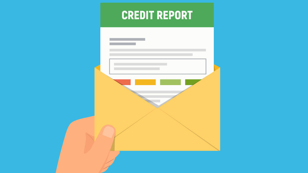 hand holding credit report