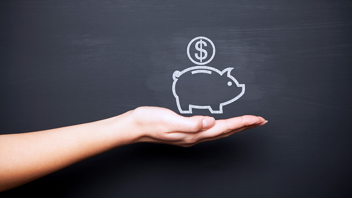 deafault fund for superannuation hand with piggy bank