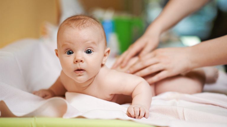 baby on change table