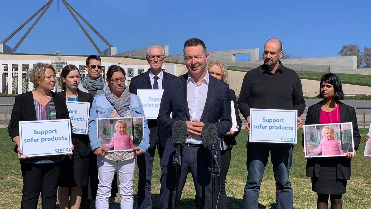 alan and choice staff standing in front of Parliament house