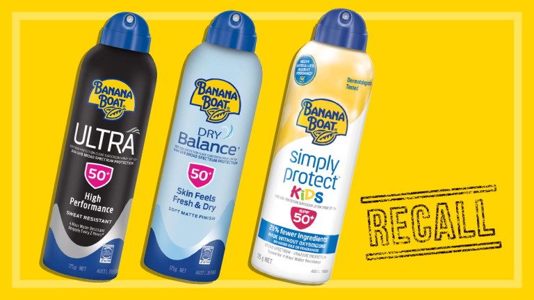 banana boat sunscreens recall
