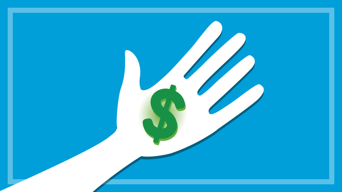 hand with dollar sign