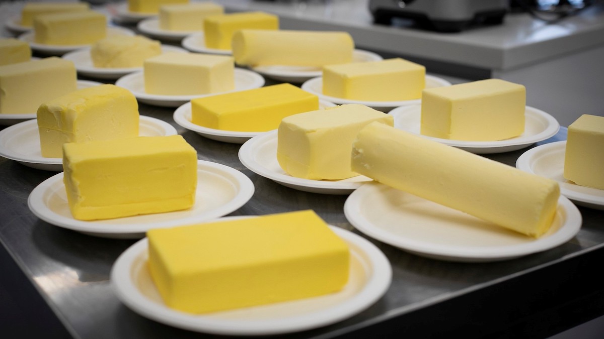 butter samples on plates