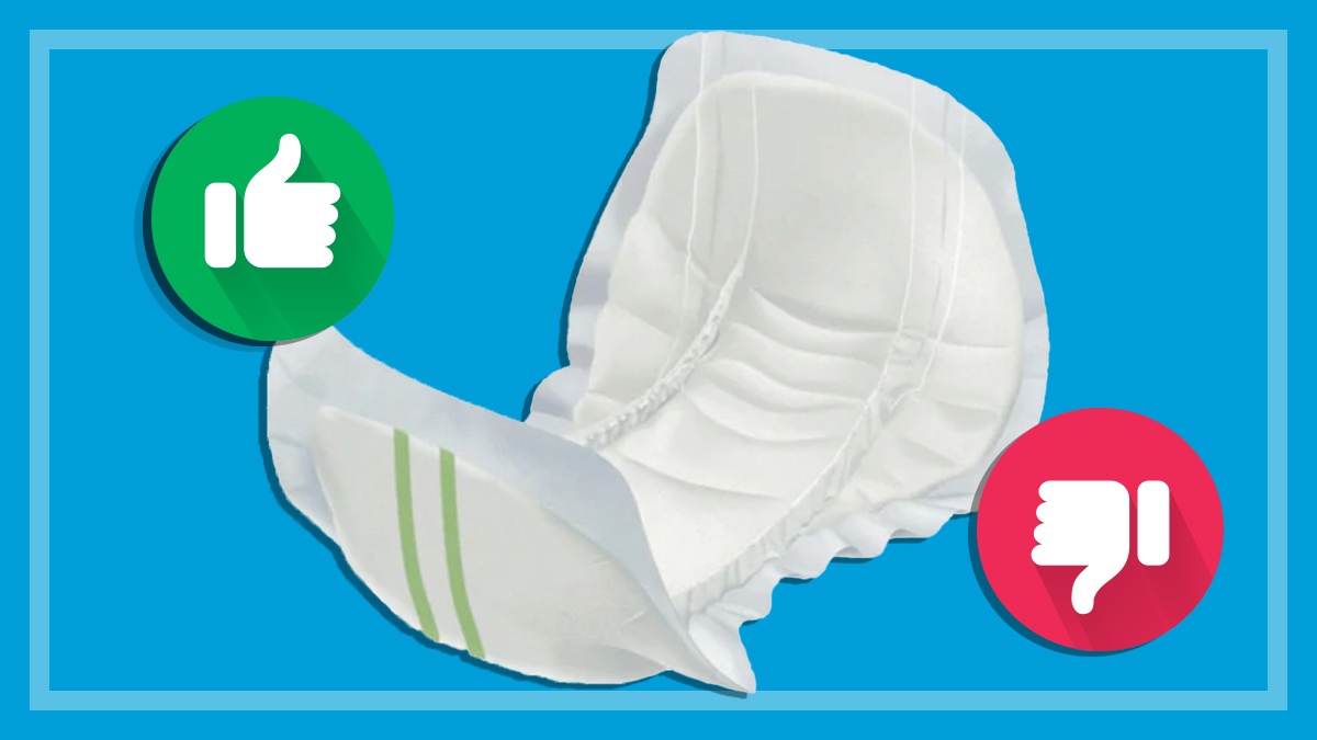 incontinence pad thumbs up thumbs down