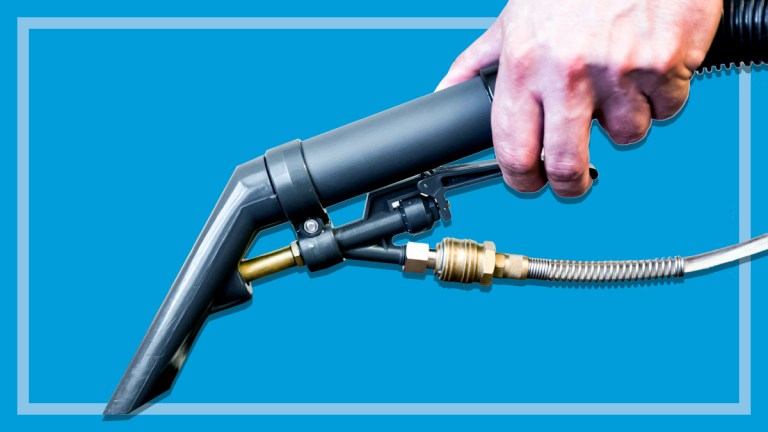 carpet shampooer on a blue background