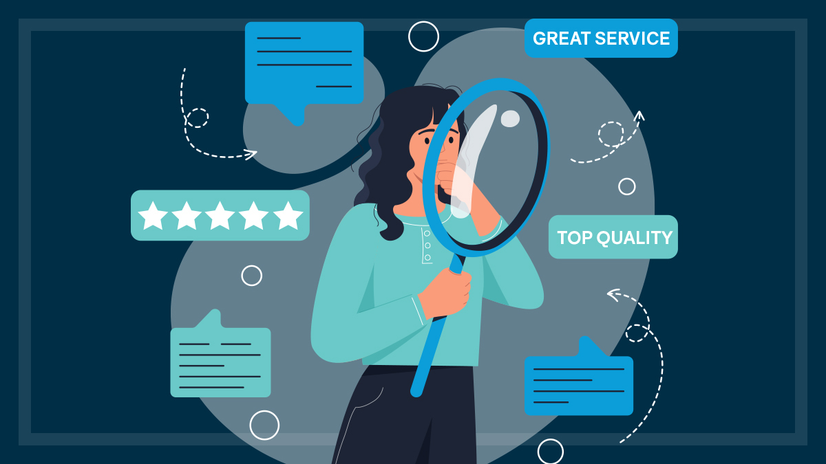 Illustration of fake reviews