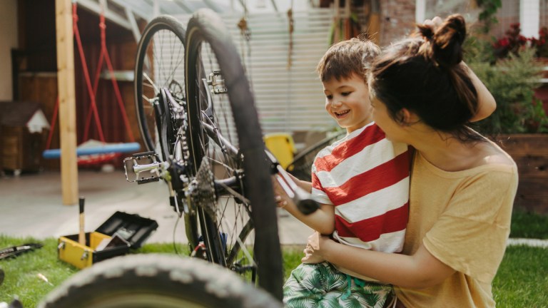 making repairs to a bicycle