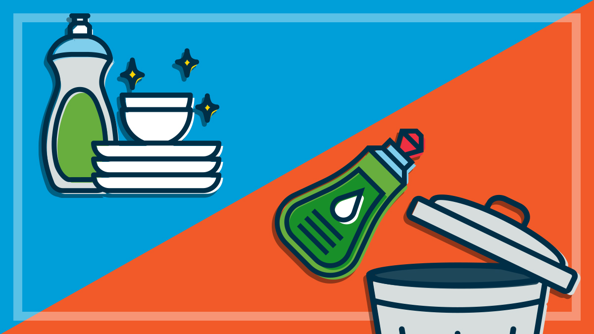 illlustration of best and worst dishwashing liquids