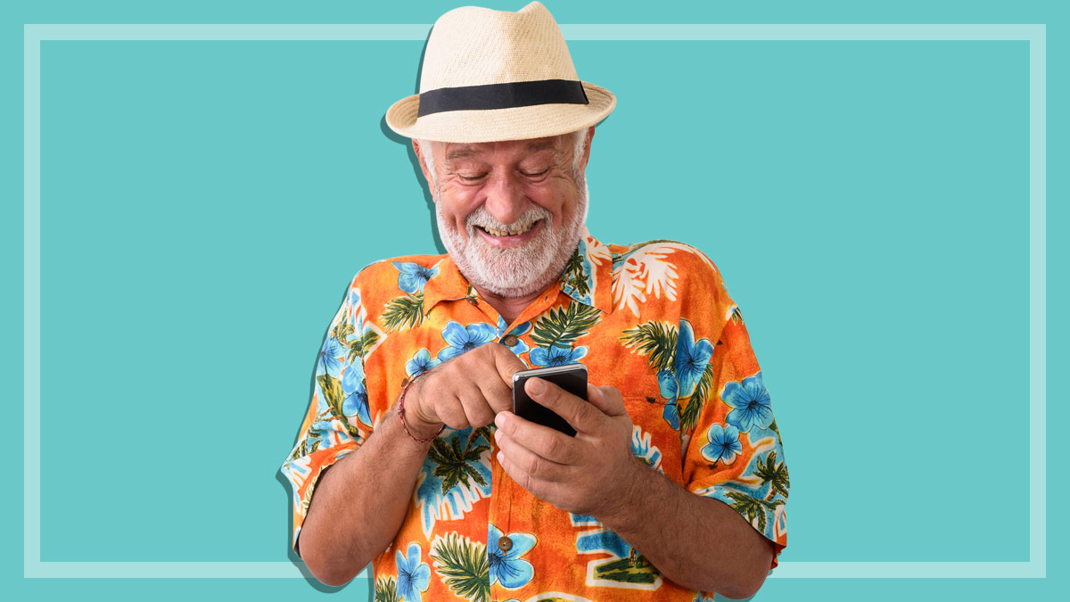 senior man on phone for visually impaired