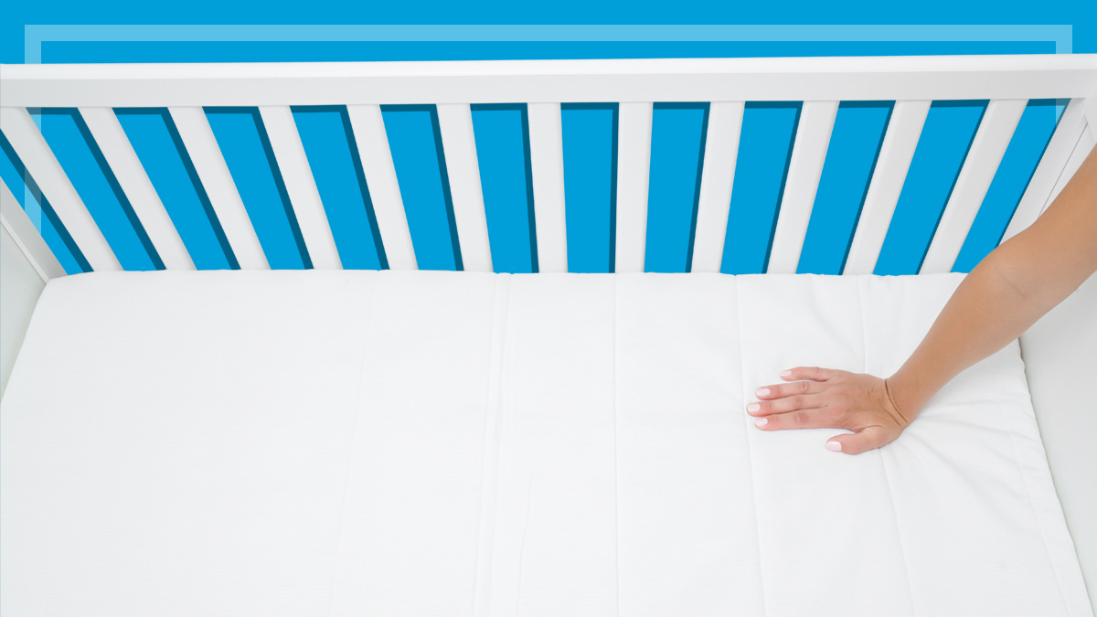 cot mattress on a blue background