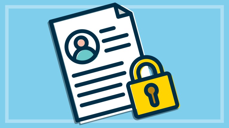 illustration of padlocked personal information document