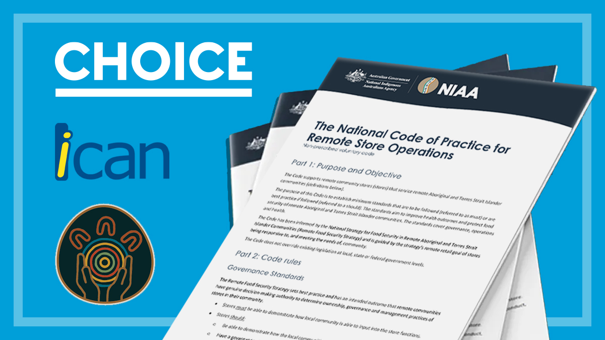 remote grocery stores voluntary code docment and_ choice ican and mob strong logos