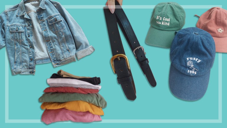 thrift shopping clothes hats jackets belts