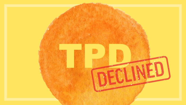 tpd letters with a declined stamp on top
