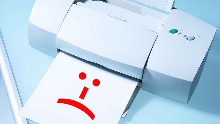 printer printing out sad face