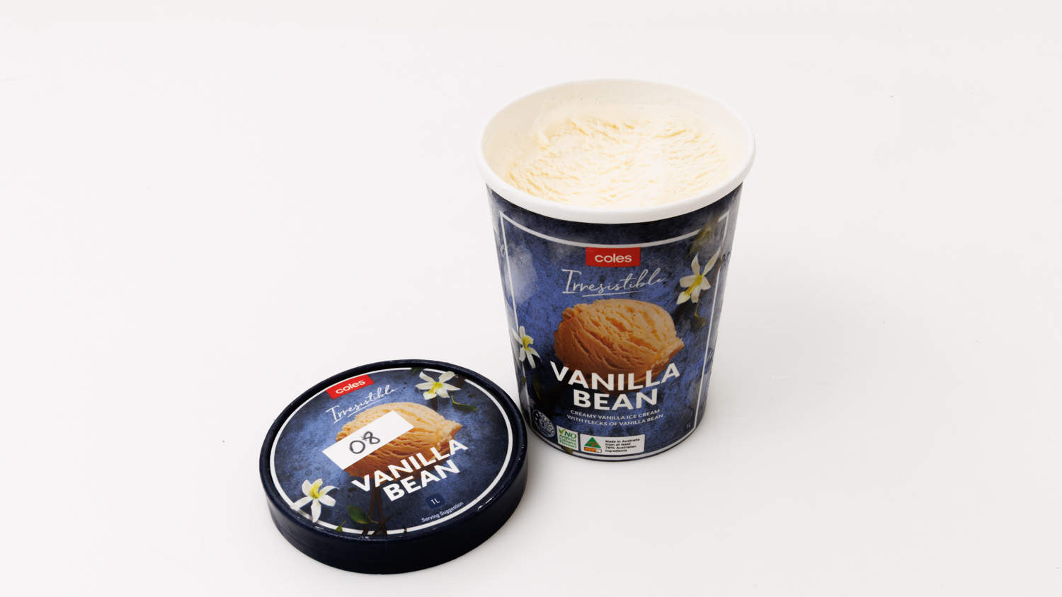 coles_irresistible_vanilla_bean ice cream