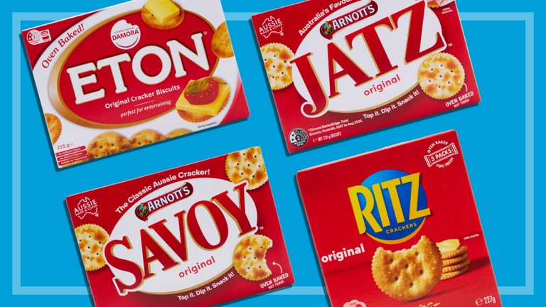 Boxes of Eton, Jatz, Savoy and Ritz crackers