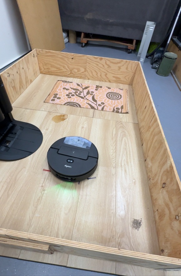 Dyson Spot + Scrub Ai in action during the mopping test.